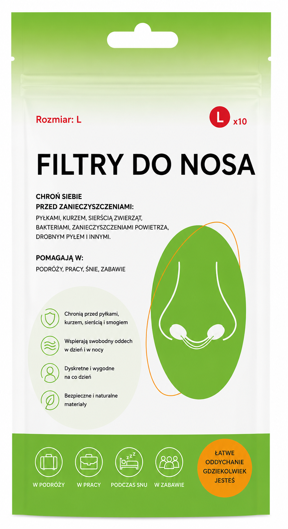 NOSIVO™ – Filtry do nosa – Czystszy oddech. Większy komfort. Oddychaj swobodnie każdego dnia.