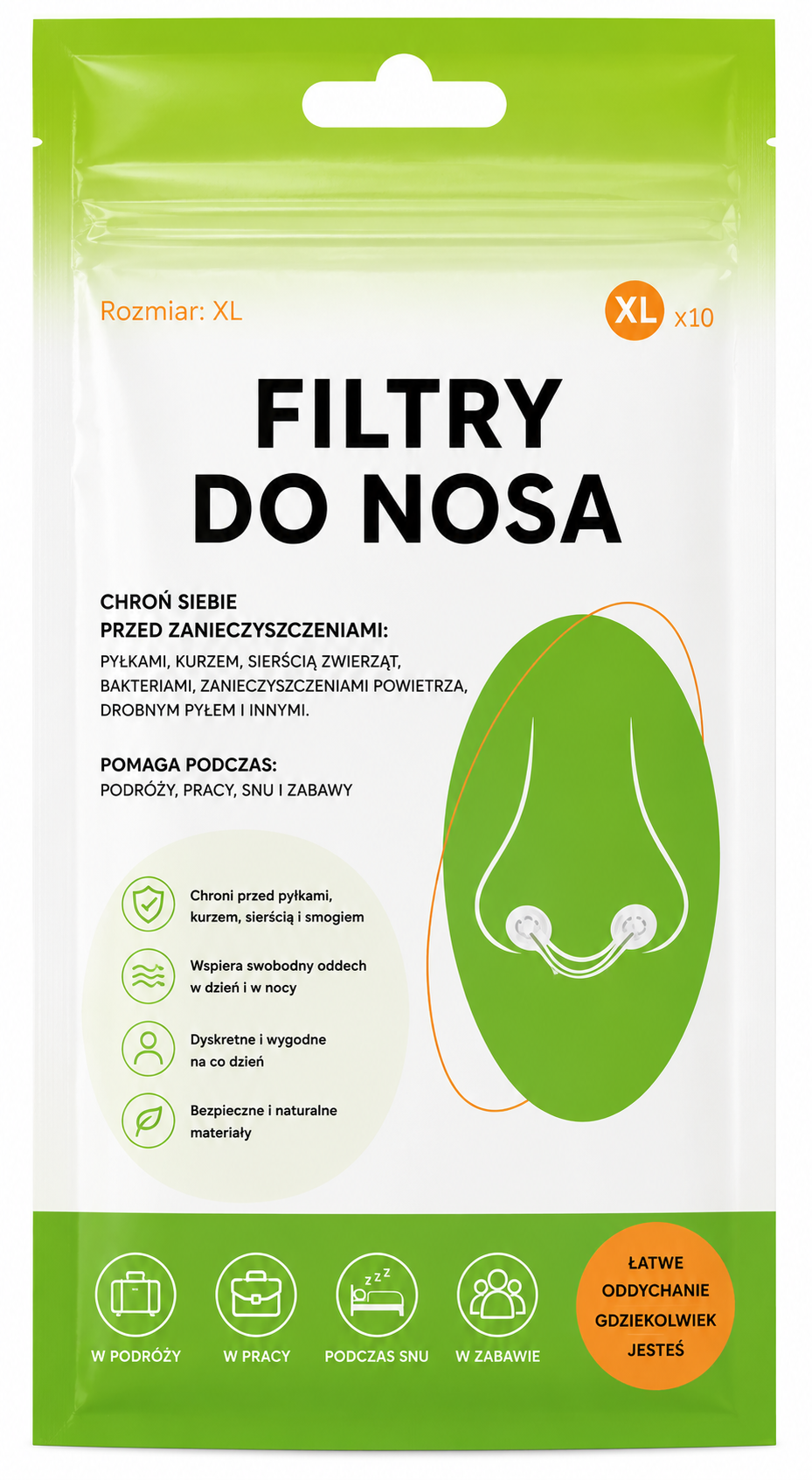 NOSIVO™ – Filtry do nosa – Czystszy oddech. Większy komfort. Oddychaj swobodnie każdego dnia.